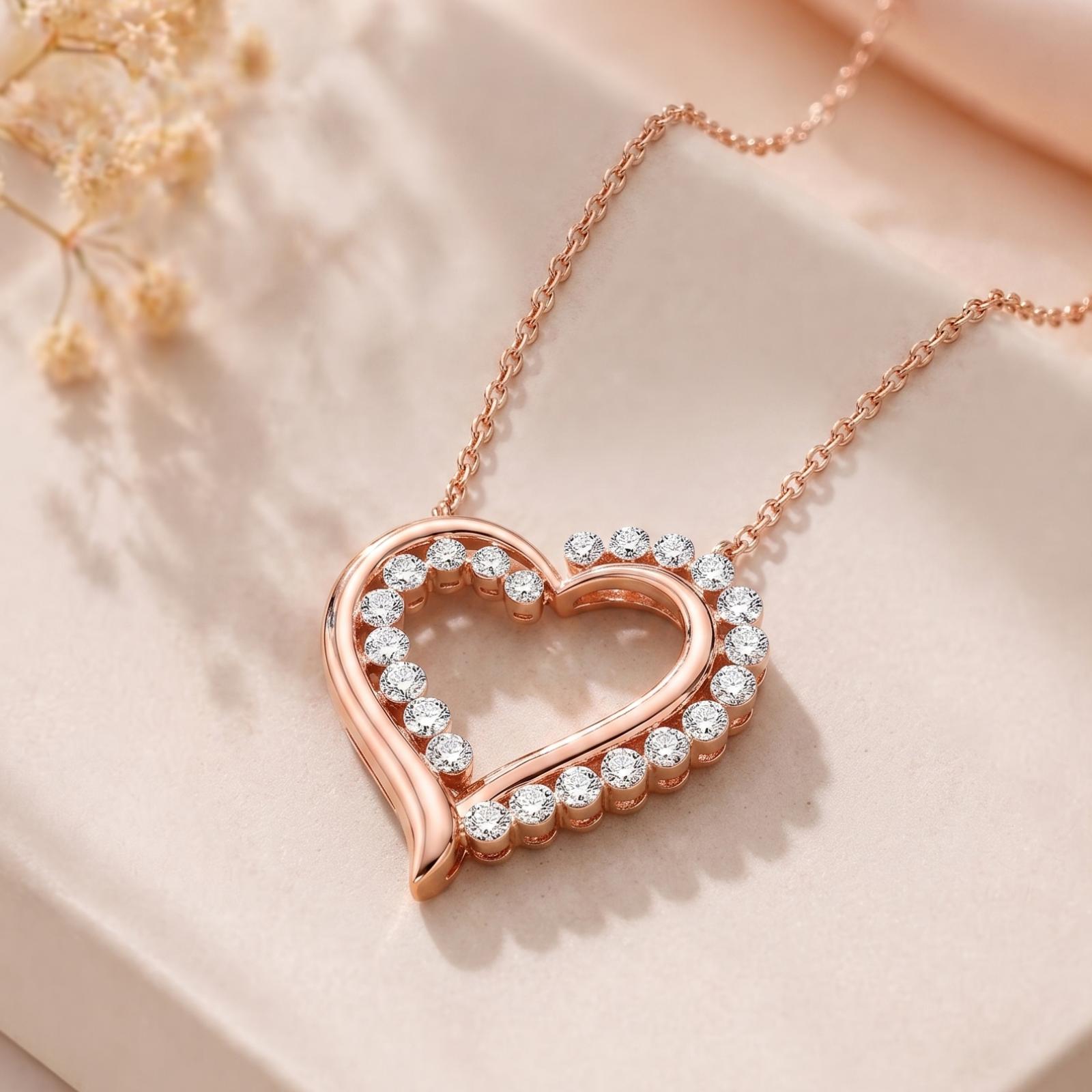 White Gold Natural Diamond Necklace Certified Elegance Only at Bafleh Jewellery