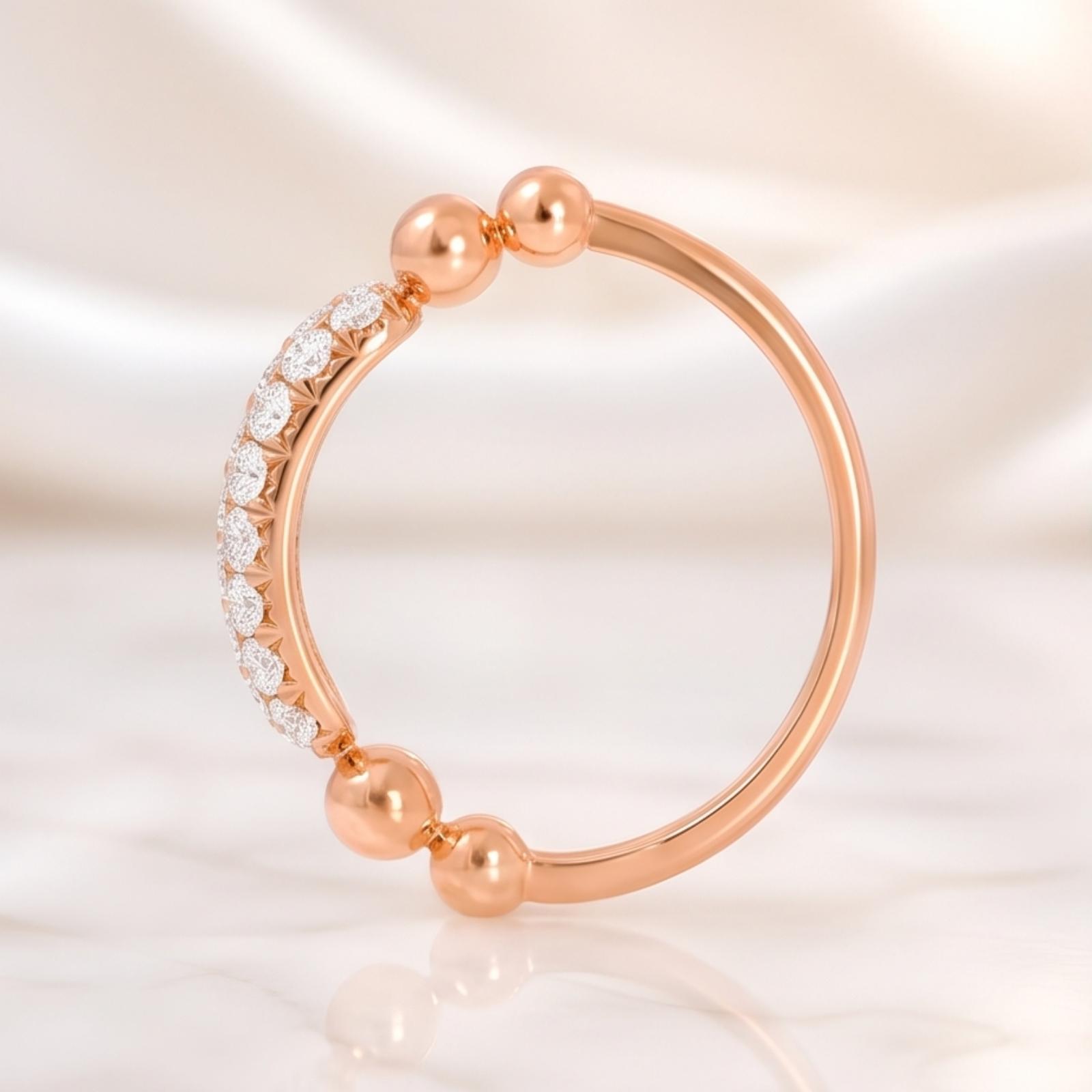 Shine Brighter with a Premium 18K Rose Gold Diamond Ring Featuring Authentic Natural Diamonds Exclusively at Bafleh Jewellery - Image 2