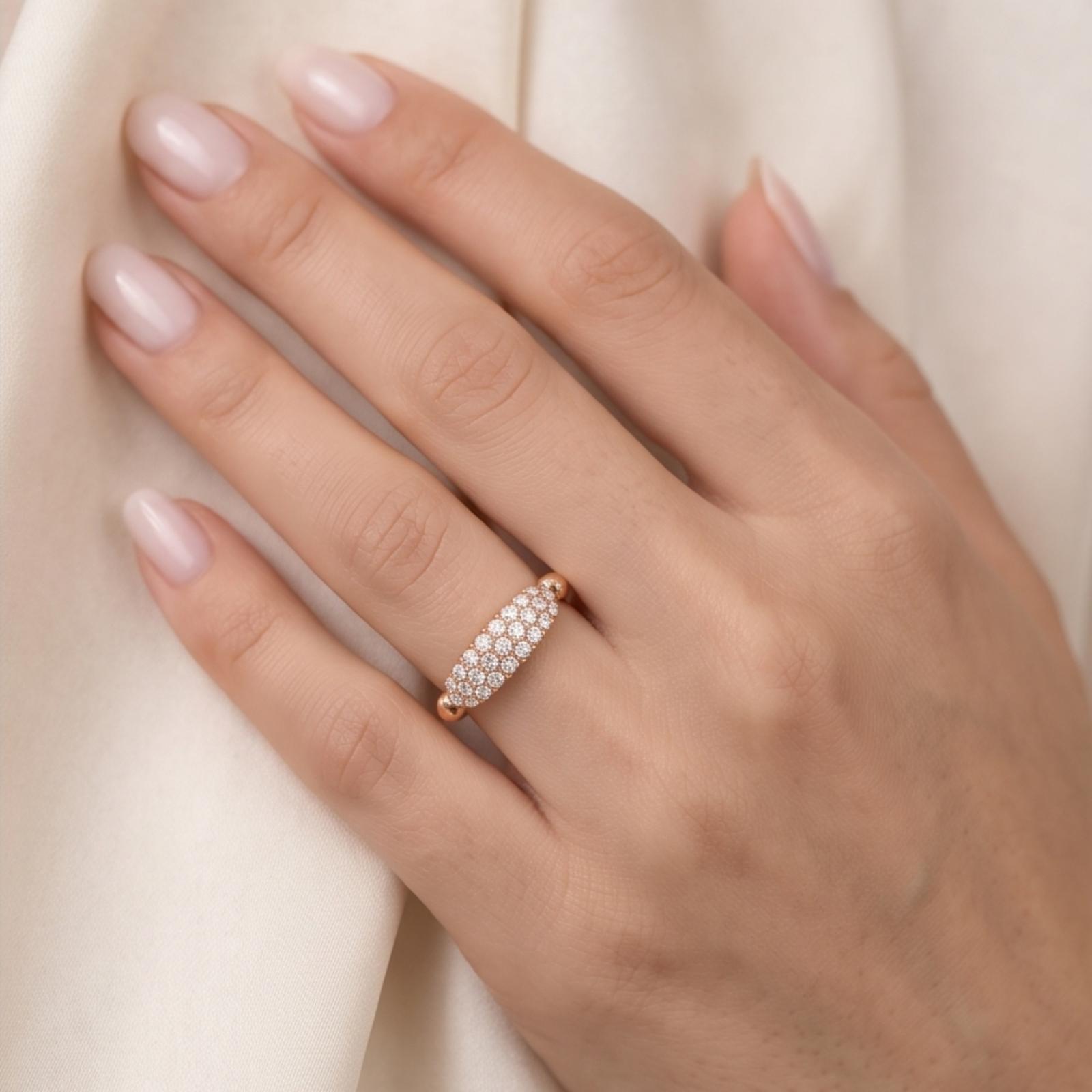 Shine Brighter with a Premium 18K Rose Gold Diamond Ring Featuring Authentic Natural Diamonds Exclusively at Bafleh Jewellery - Image 4