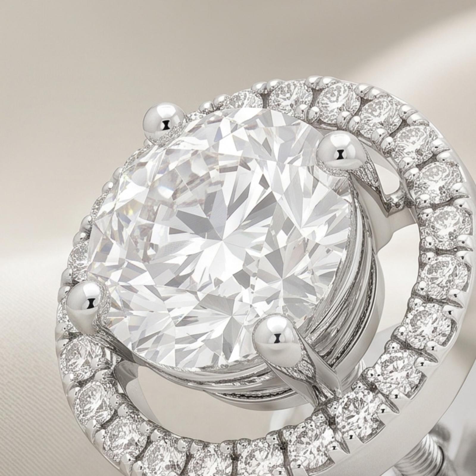 Beautiful 18K Gold Stud Earrings with Natural Diamonds in White Gold| Luxury Collection at Bafleh Jewellery - Image 2