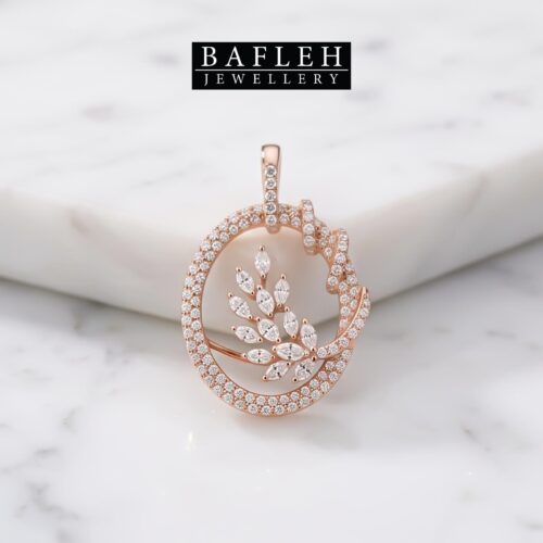 Elegant 18K Rose Gold Pendant with Natural Diamond A Timeless Creation by Bafleh Jewellery