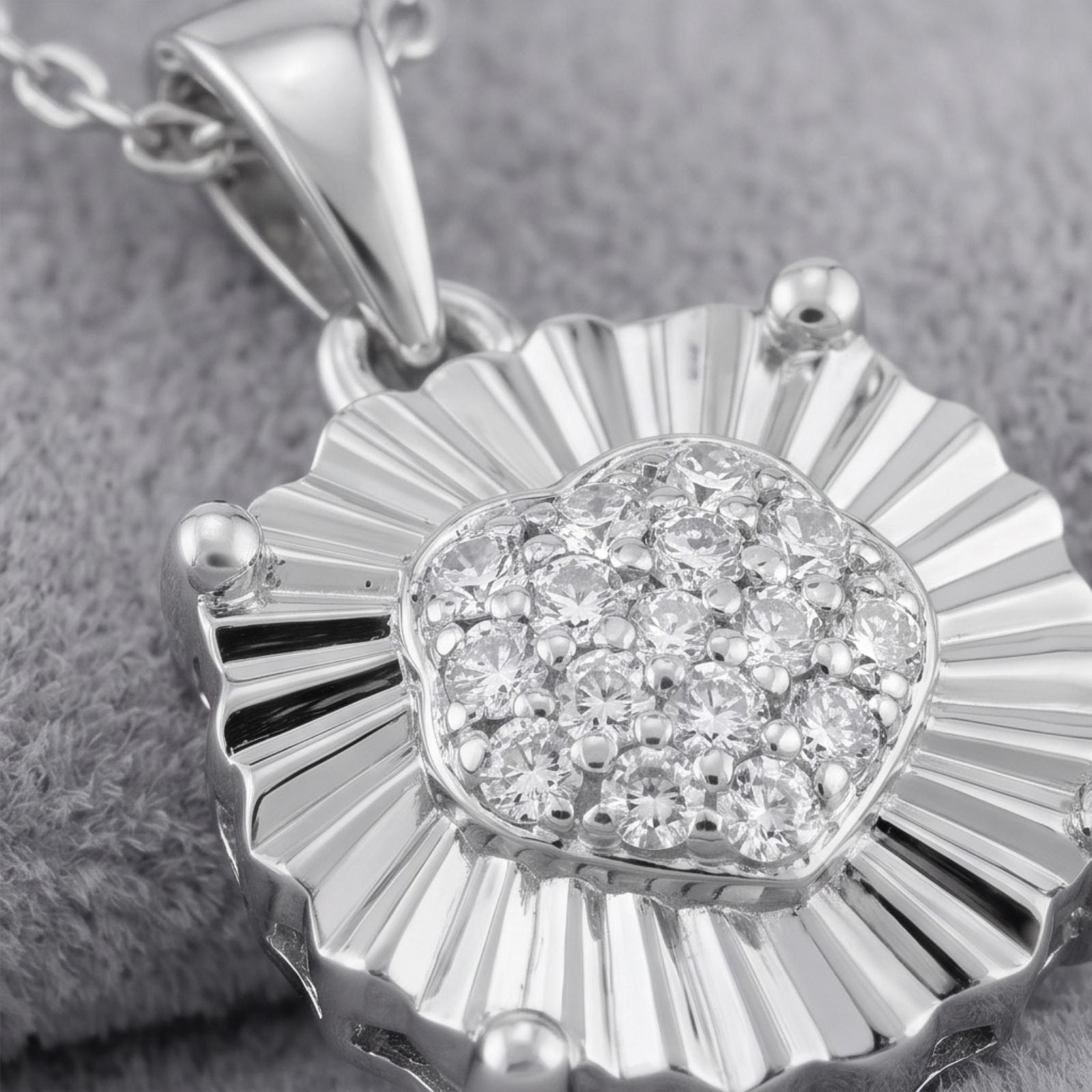 Bafleh Jewellery Presents a Stunning White Gold Round Shape Diamond Necklace Perfect for Every Occasion - Image 2