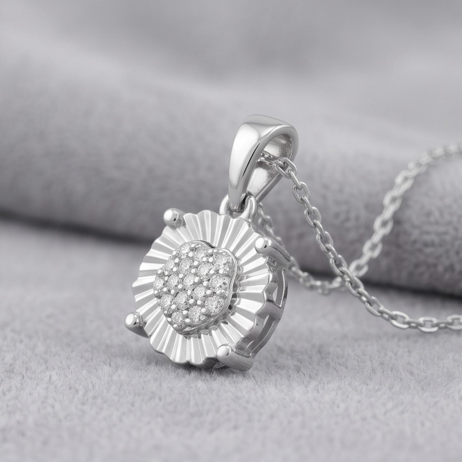 Bafleh Jewellery Presents a Stunning White Gold Round Shape Diamond Necklace Perfect for Every Occasion - Image 4