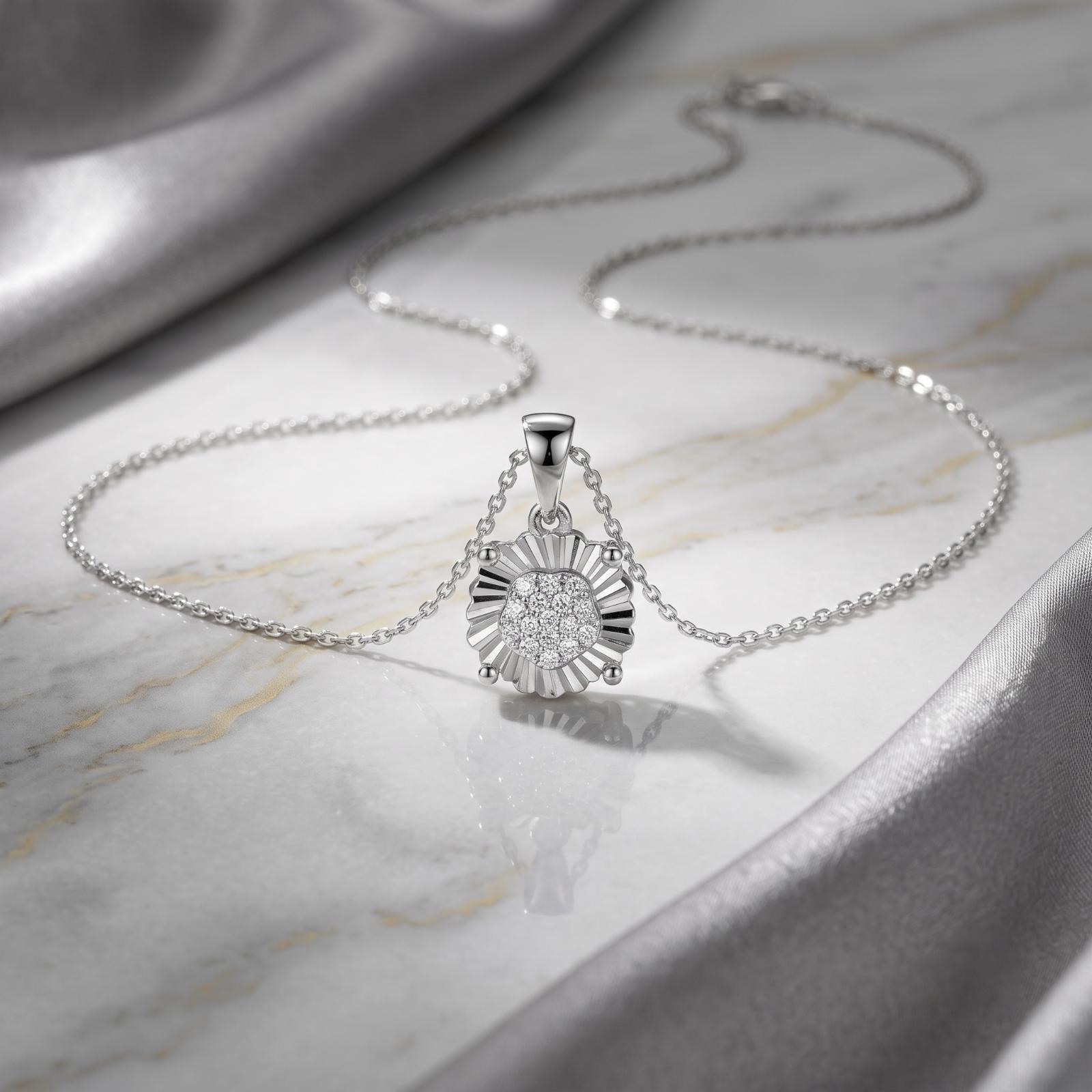 Bafleh Jewellery Presents a Stunning White Gold Round Shape Diamond Necklace Perfect for Every Occasion - Image 3