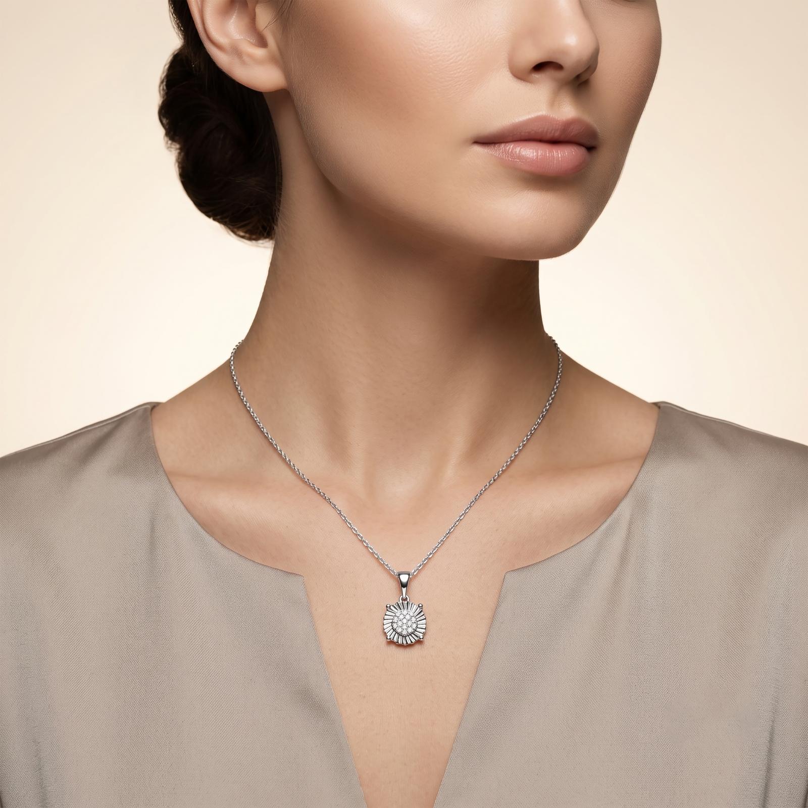 Bafleh Jewellery Presents a Stunning White Gold Round Shape Diamond Necklace Perfect for Every Occasion - Image 5