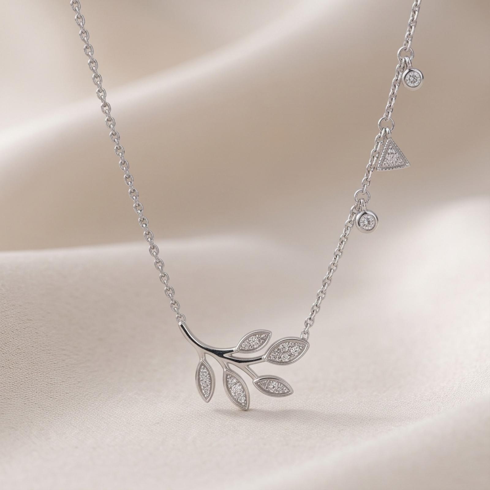 A Timeless White Gold Diamond Necklace by Bafleh Jewellery
