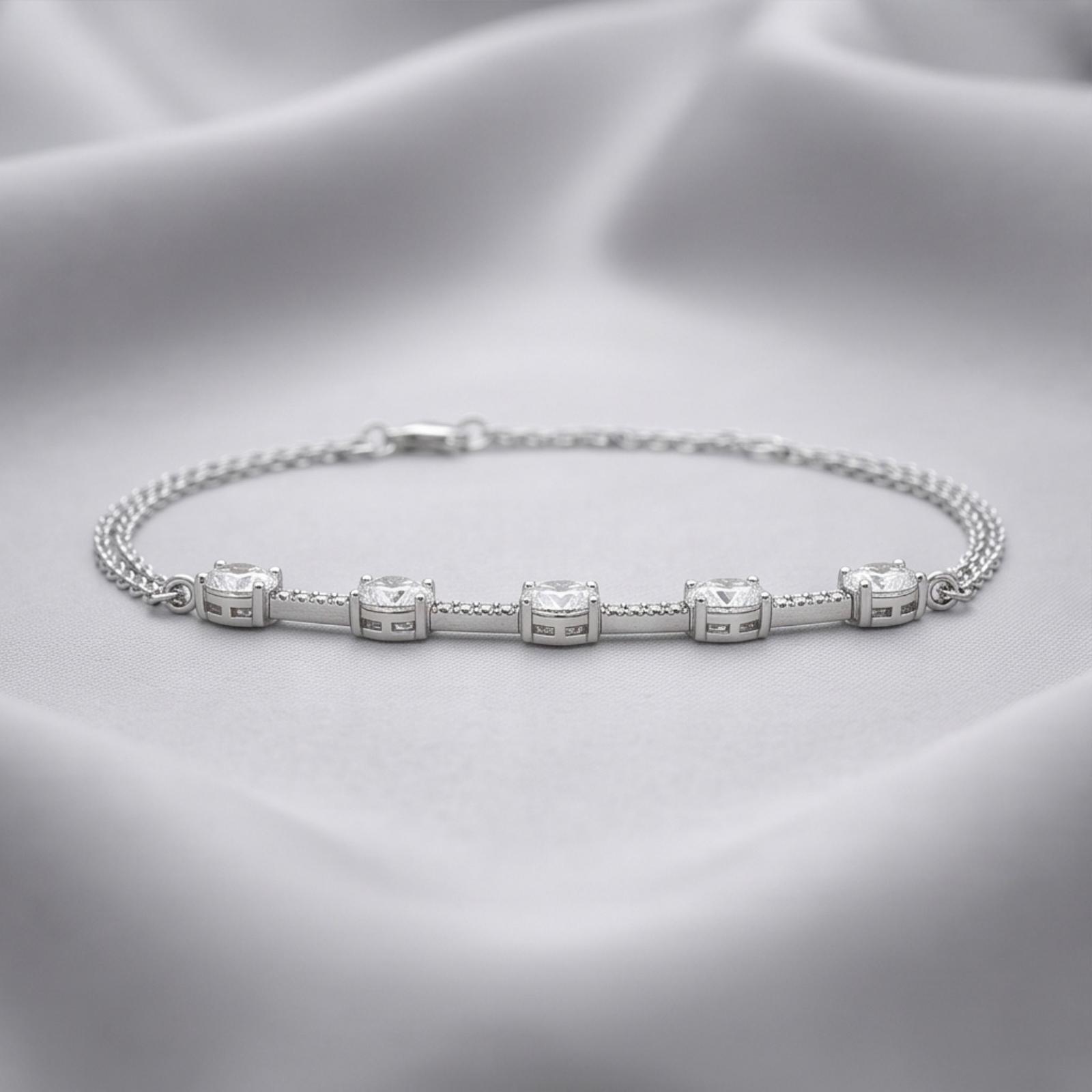 Bafleh Jewellery 18K White Gold Natural Diamond Bracelet - Image 4