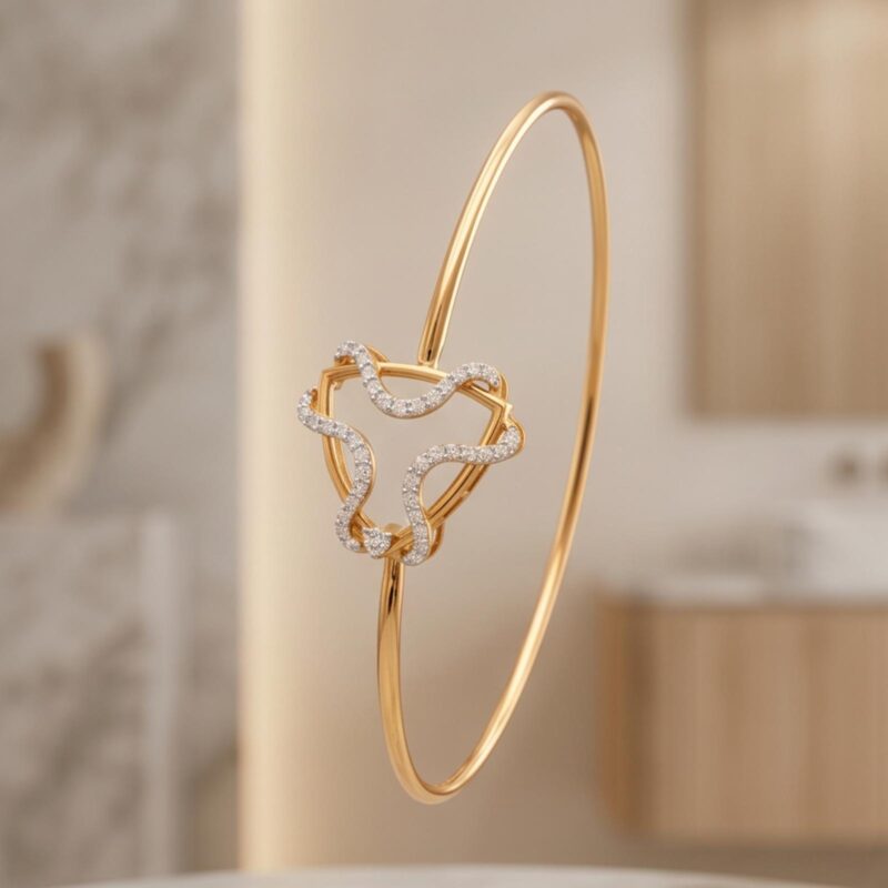 Exclusive Diamond Bangle Collection at Bafleh Jewellery| 18K Yellow Gold