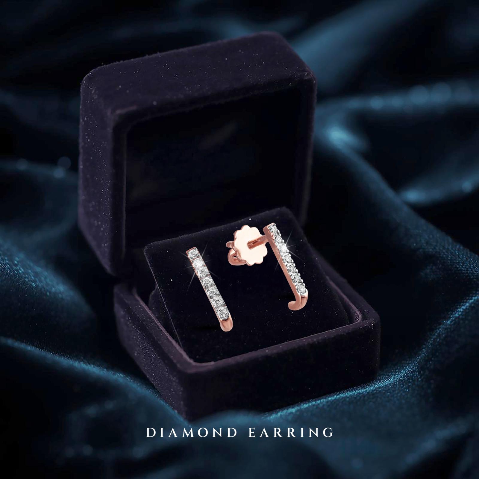 Celebrate Every Moment with 18K Rose Gold Diamond Earrings, Luxuriously Crafted and IDT Certified by Bafleh Jewellery - Image 3