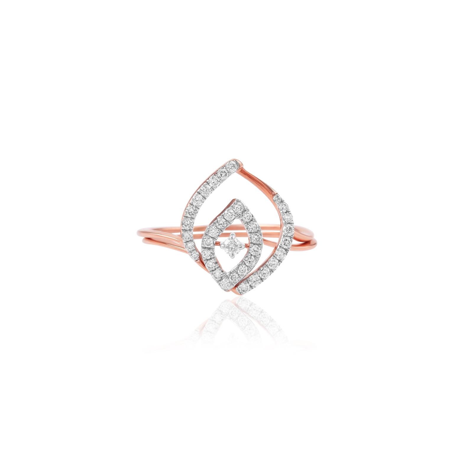 Exquisite Rose Gold Twin Diamond Engagement Rings at Bafleh Jewellery
