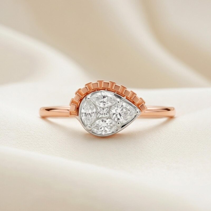 Alternative view of Modern Luxury 18K Rose Gold Diamond Ring with Natural Diamonds Crafted for Elegant Women
