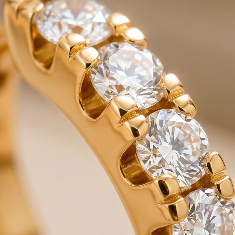 Alternative view of Luxury 18K Gold Hoop Earrings with Certified Natural Diamonds