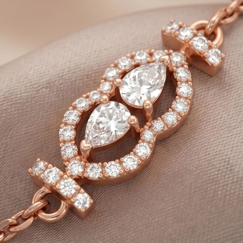 Alternative view of Discover Exquisite 18K Rose Gold Bracelets with Natural Diamonds at Bafleh Jewellery