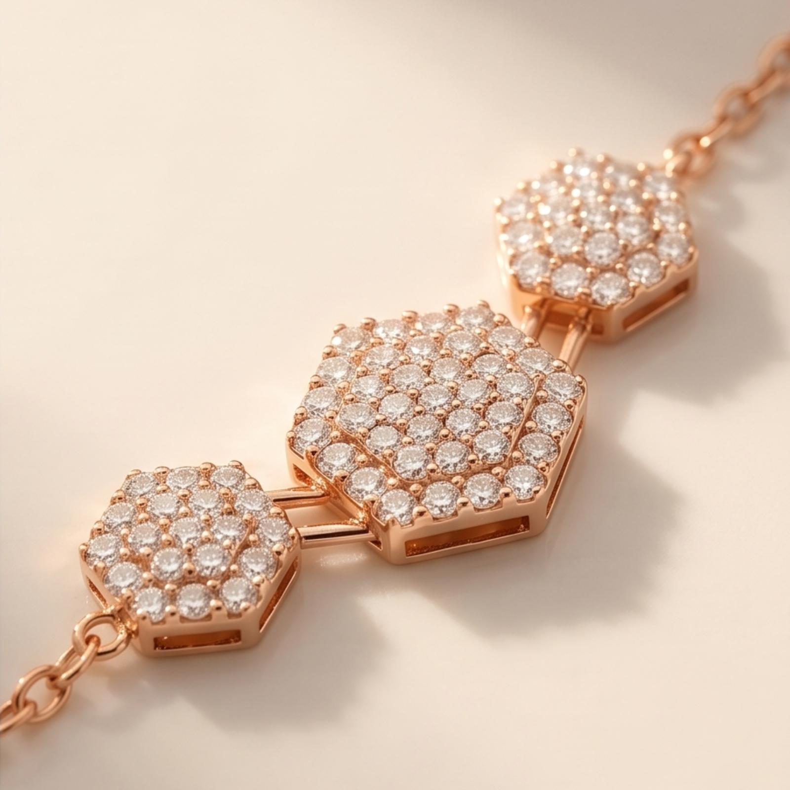 Modern 18K Rose Gold Natural Diamond Bracelet Everyday Luxury with IDT Certificate by Bafleh Jewellery - Image 2