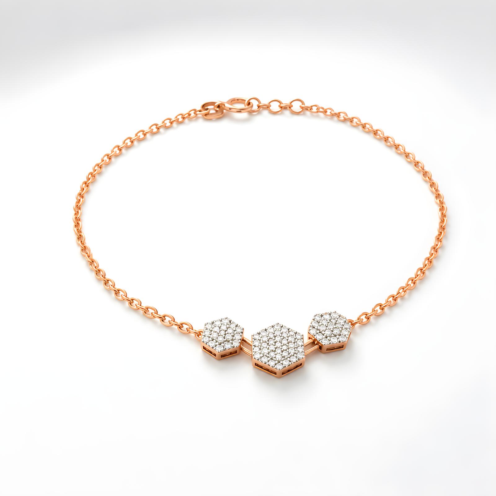 Modern 18K Rose Gold Natural Diamond Bracelet Everyday Luxury with IDT Certificate by Bafleh Jewellery - Image 7