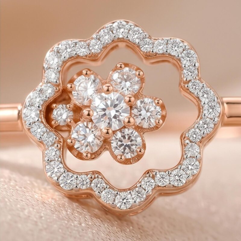 Alternative view of Bafleh Jewellery Persents 18KT Floral Lightweight Contemporary Design Certified Nautral Diamond Bangles