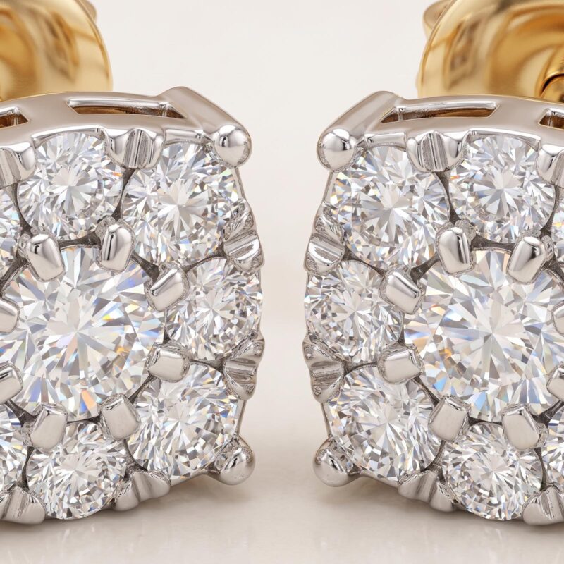 Alternative view of The Luminary Cluster: Bafleh Diamond Stud Earrings in 18K Gold