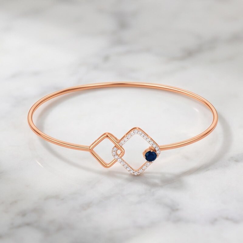 Designer Diamond Bangle Crafted in 18K Rose Gold