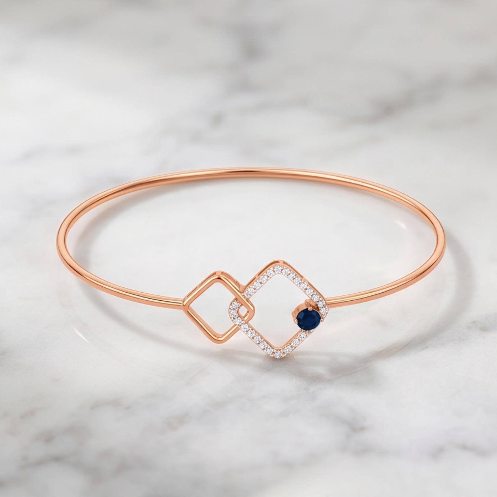 Designer Diamond Bangle Crafted in 18K Rose Gold