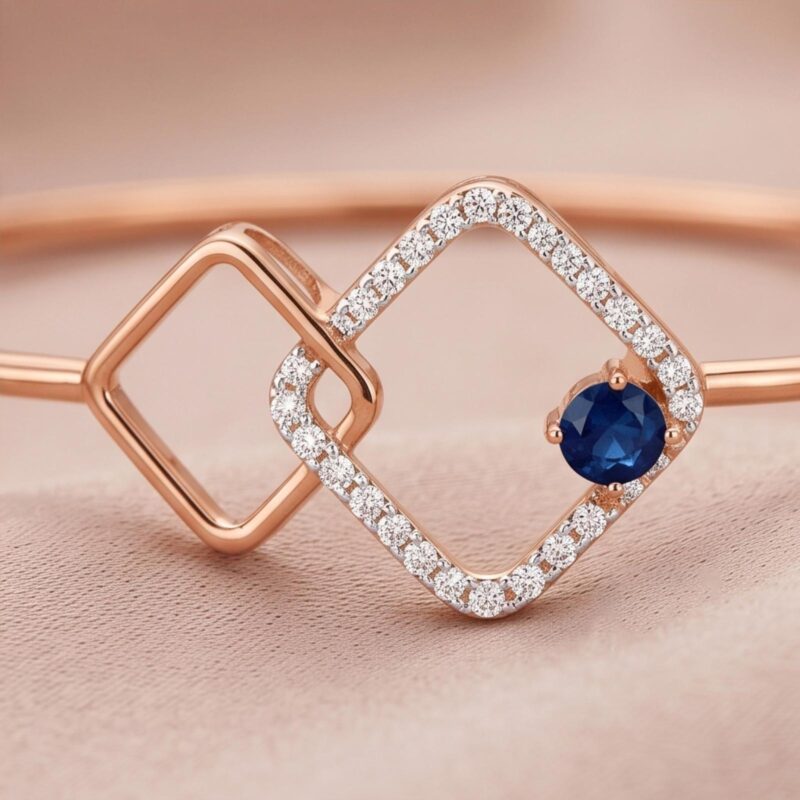 Alternative view of Designer Diamond Bangle Crafted in 18K Rose Gold