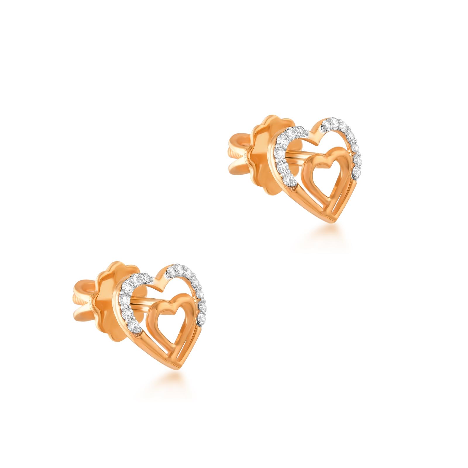 Luxury Heart Shape Earrings Featuring Natural Diamonds & Fine 18K Rose Gold - Image 4