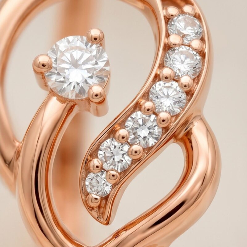 Alternative view of 18K Rose Gold Natural Diamond Ring with IDT Certification