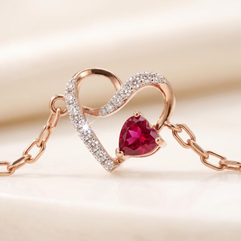 Alternative view of The Eternal Hearts: Diamond & Ruby Bracelet by Bafleh Jewellery