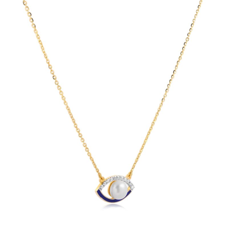Everyday Elegance: Lightweight Diamond Evil Eye Necklace