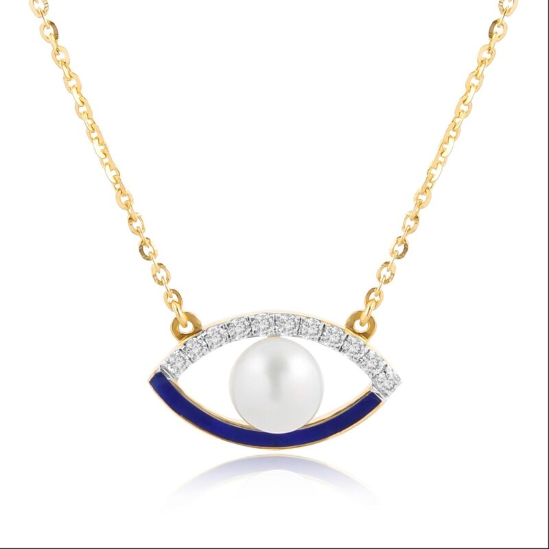 Alternative view of Everyday Elegance: Lightweight Diamond Evil Eye Necklace