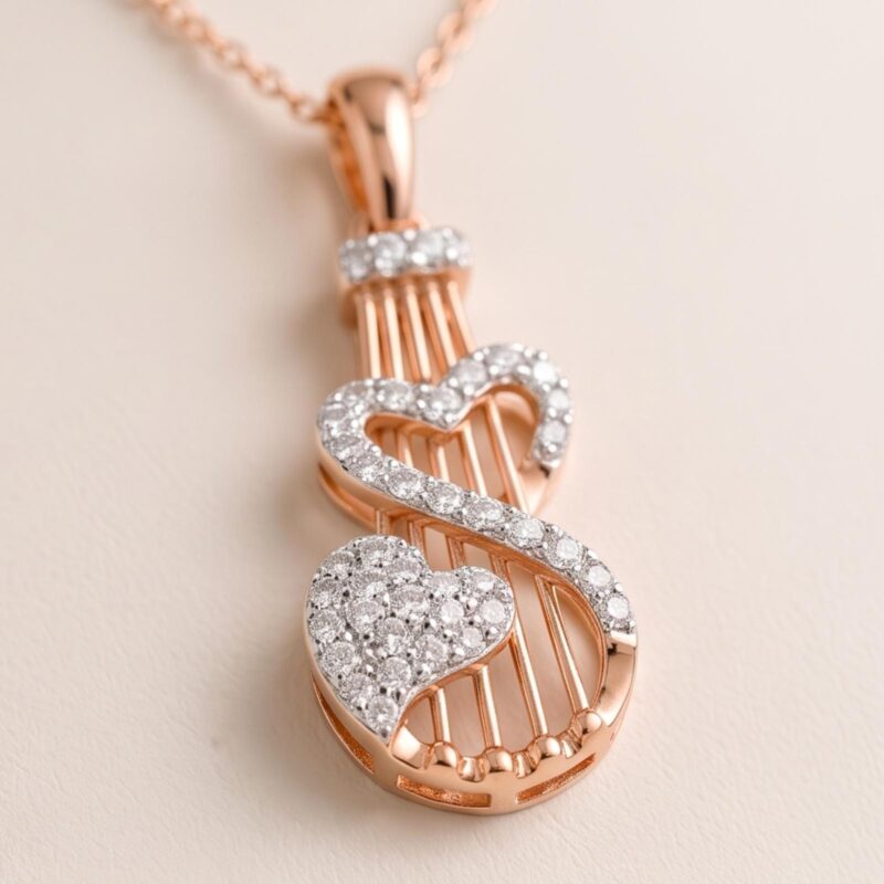 Alternative view of Stunning 18K Rose Gold Necklace with Certified Natural Diamonds
