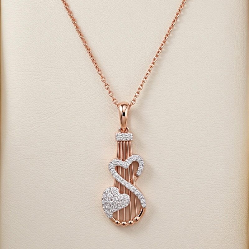 Stunning 18K Rose Gold Necklace with Certified Natural Diamonds