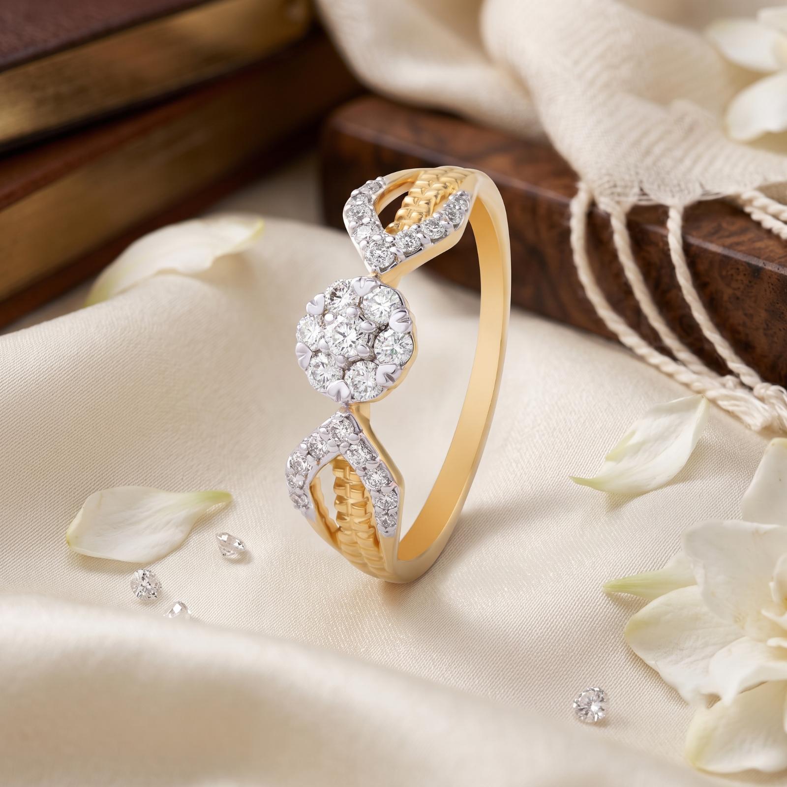 A Masterpiece of Elegance 18K Yellow Gold Natural Diamond Ring Crafted for Those Who Appreciate True Luxury | Bafleh Jewellery - Image 4