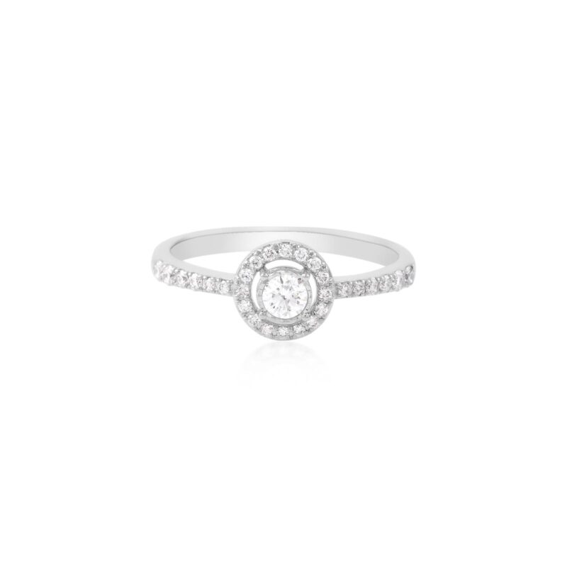 Alternative view of Where Love Meets Luxury: White Gold Diamond Engagement Ring with IDT Only at Bafleh