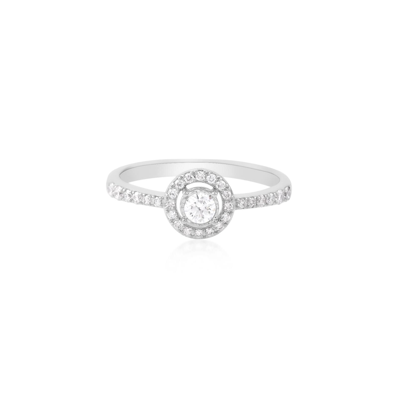 Where Love Meets Luxury: White Gold Diamond Engagement Ring with IDT Only at Bafleh - Image 2