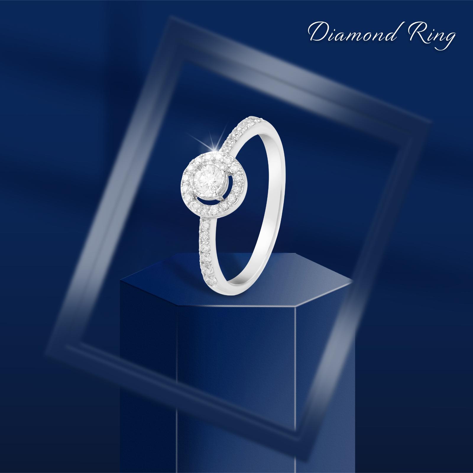 Where Love Meets Luxury: White Gold Diamond Engagement Ring with IDT Only at Bafleh - Image 4