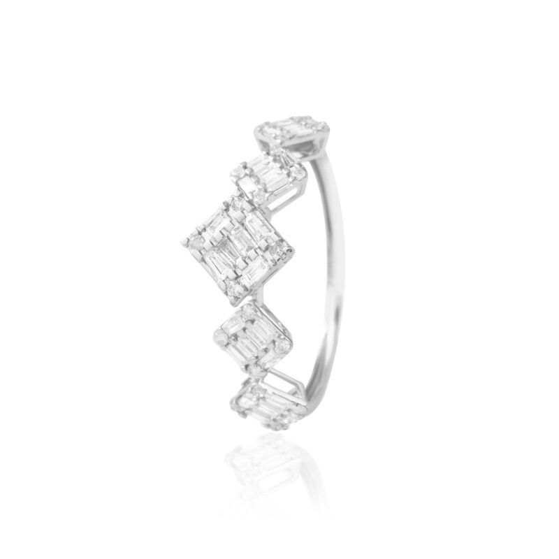 Double the Sparkle, Double the Promise ? White Gold Twin Diamond Engagement Rings Only at Bafleh
