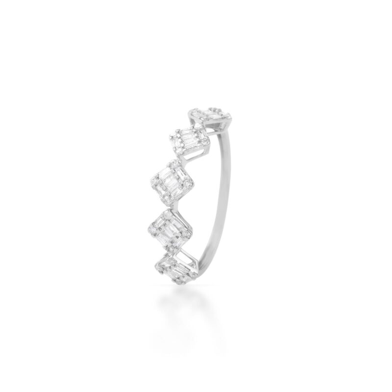 Alternative view of Double the Sparkle, Double the Promise ? White Gold Twin Diamond Engagement Rings Only at Bafleh