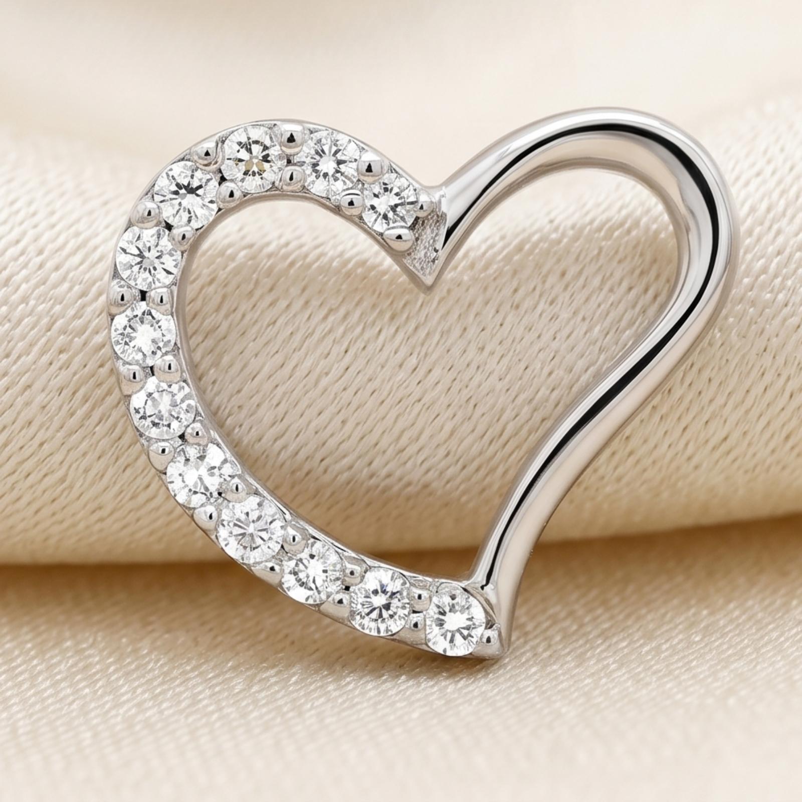 18K White Gold Natural Diamond Heart Shape Stud Earrings Elegant Design with IDT Certificate | Bafleh Jewellery - Image 2