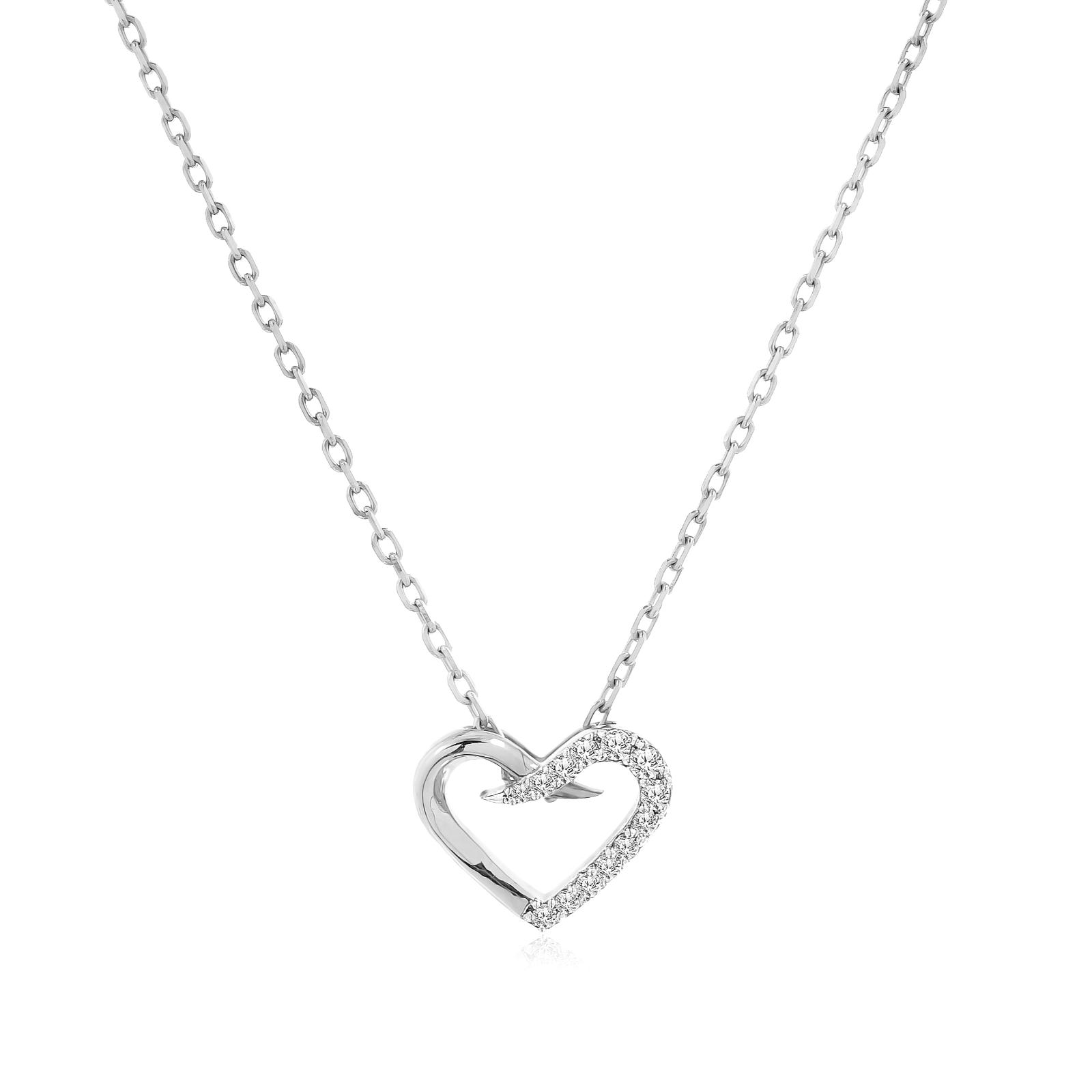 Lightweight Heart-Shaped Diamond Necklace ? Your Daily Dose of Sparkle
