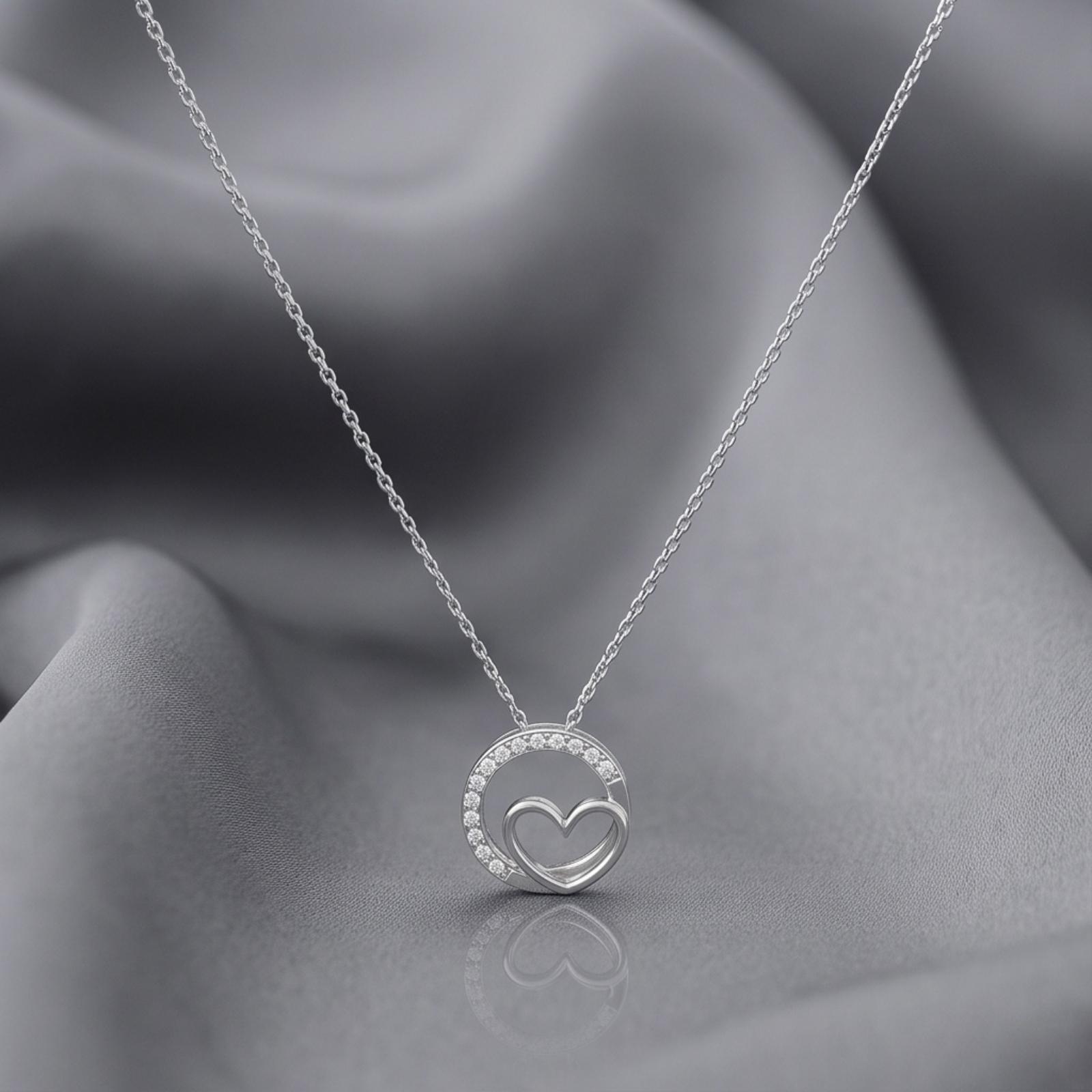 Exquisite Heart Shape White Gold Diamond Necklace A Signature Creation by Bafleh Jewellery - Image 3