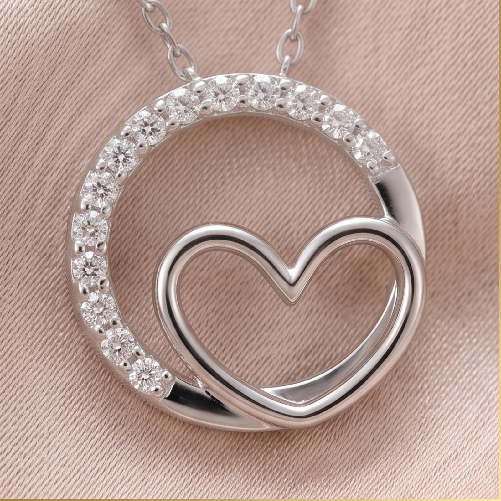 Exquisite Heart Shape White Gold Diamond Necklace A Signature Creation by Bafleh Jewellery - Image 2