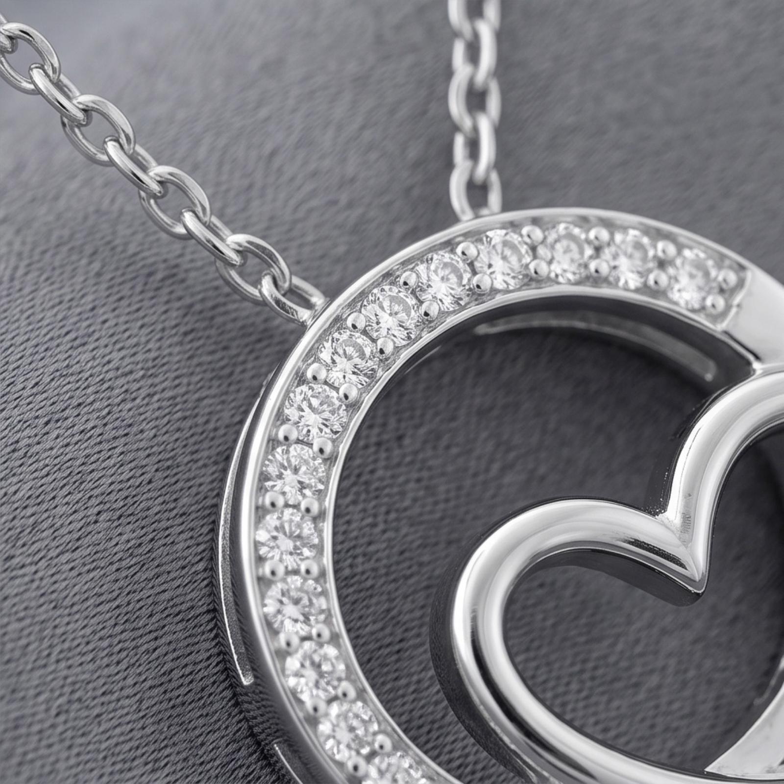 Exquisite Heart Shape White Gold Diamond Necklace A Signature Creation by Bafleh Jewellery - Image 4
