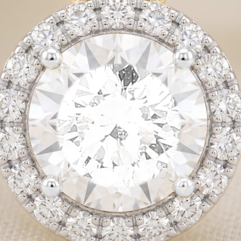 Alternative view of Elegance Redefined: Round Shape Natural Diamond Necklace in Yellow Gold