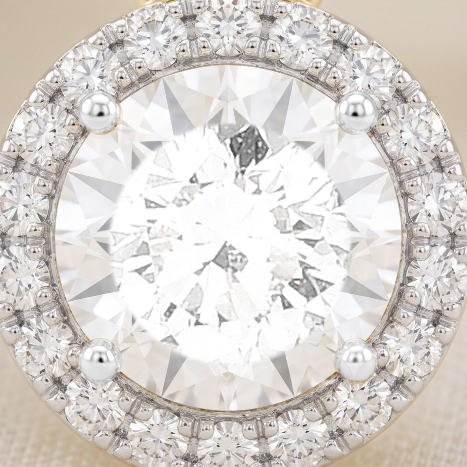 Elegance Redefined: Round Shape Natural Diamond Necklace in Yellow Gold - Image 2