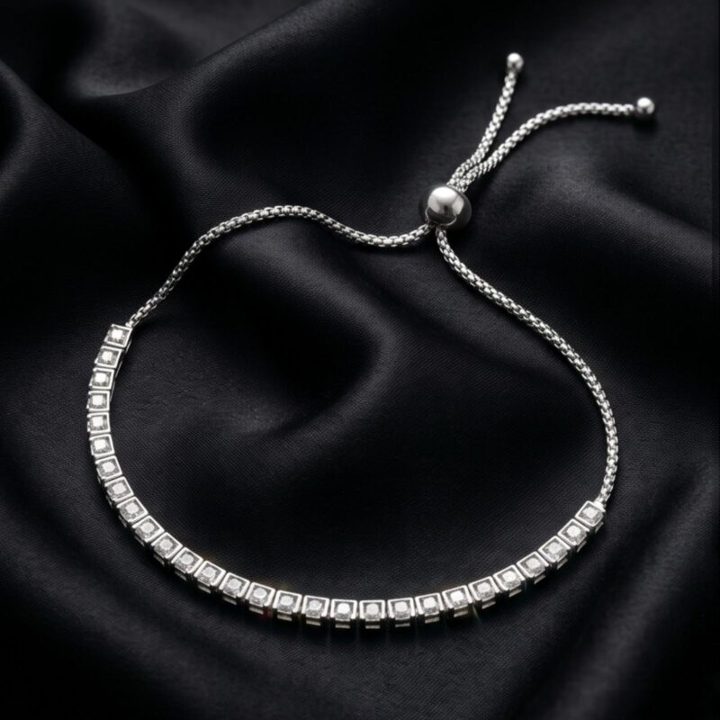 Adorn Your Wrist with 18K White Gold with Natural Diamond Bracelet