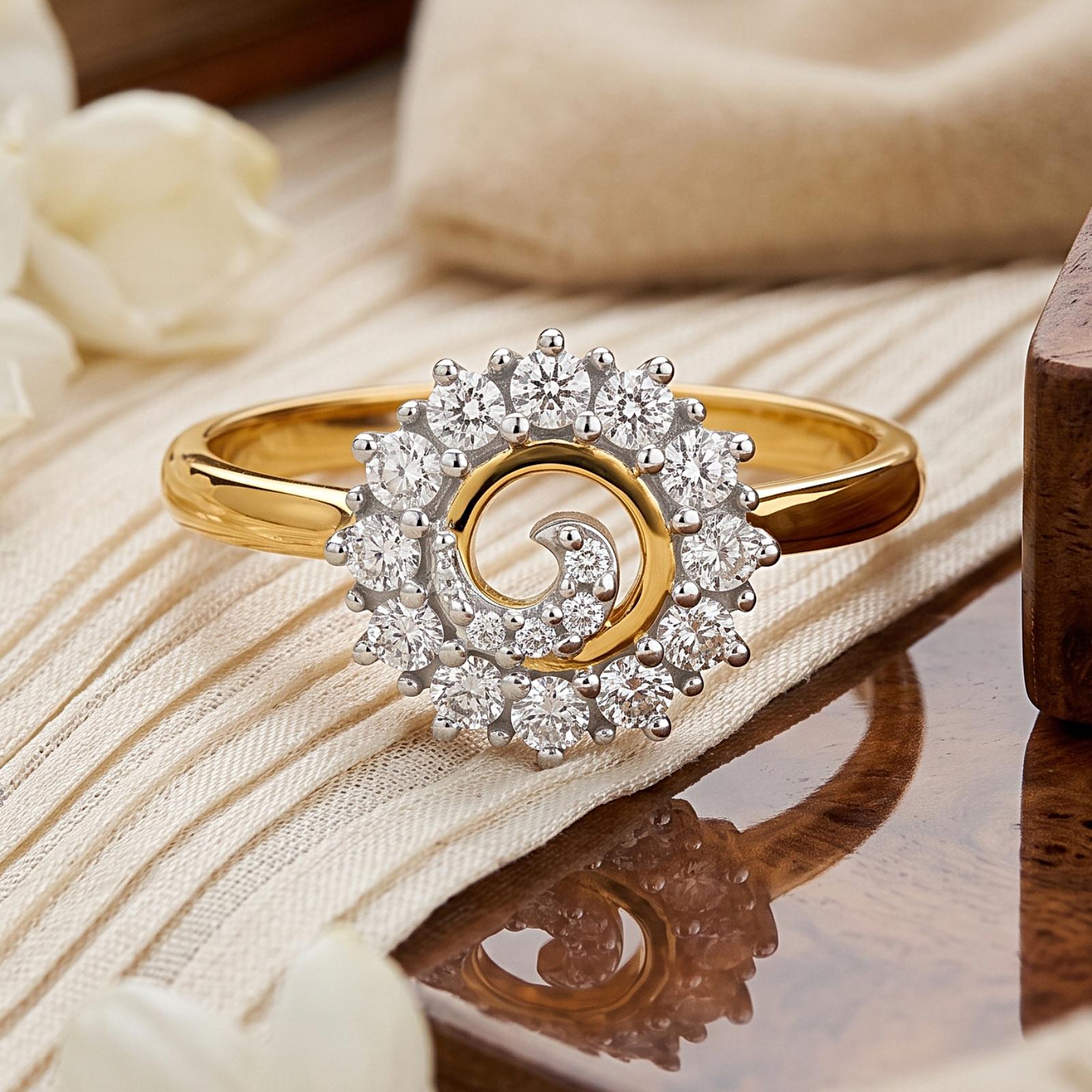Shine Forever with Exquisite 18K Yellow Gold Natural Diamond Ring - Image 2