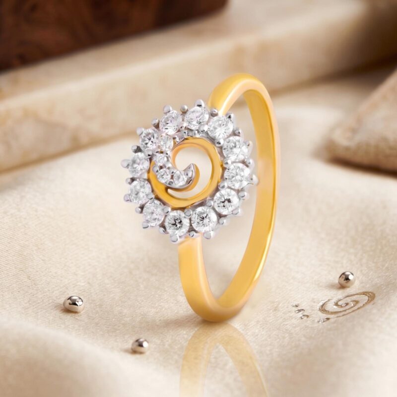 Shine Forever with Exquisite 18K Yellow Gold Natural Diamond Ring