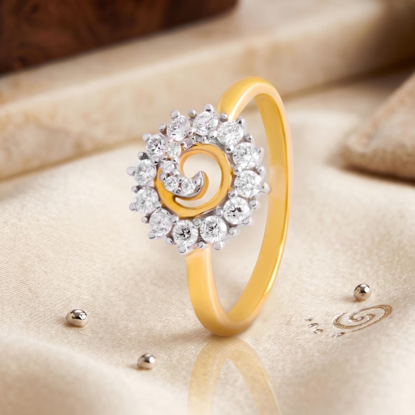 Shine Forever with Exquisite 18K Yellow Gold Natural Diamond Ring