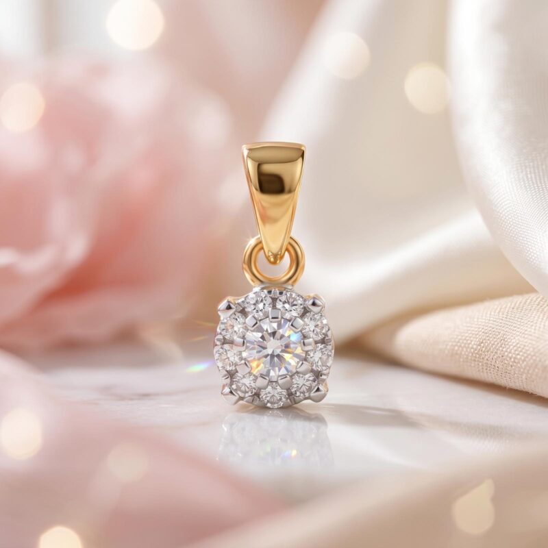 Certified Brilliance: Diamond Pendant with IDT Certificate at Bafleh Jewellery