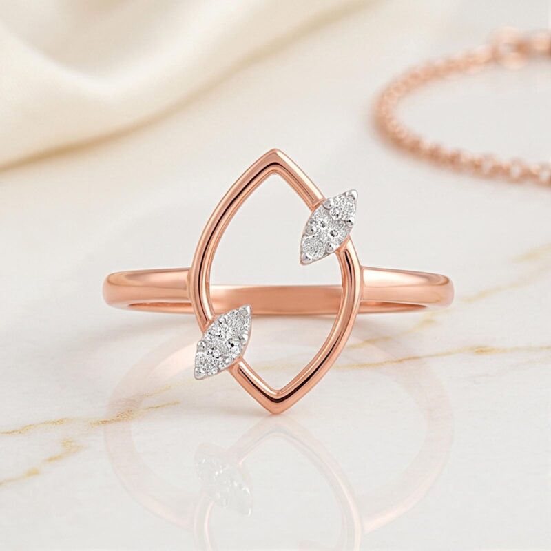 Alternative view of Timeless 18K Rose Gold Natural Diamond Ring by Bafleh Jewellery